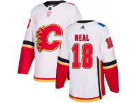 Men's Adidas NHL Calgary Flames #18 James Neal Authentic Away Jersey White Adidas