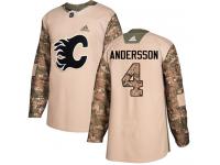 Men's Adidas NHL Calgary Flames #4 Rasmus Andersson Authentic Jersey Camo Veterans Day Practice Adidas