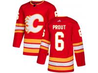 Men's Adidas NHL Calgary Flames #6 Dalton Prout Authentic Alternate Jersey Red Adidas