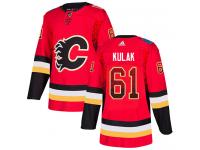 Men's Adidas NHL Calgary Flames #61 Brett Kulak Authentic Jersey Red Drift Fashion Adidas