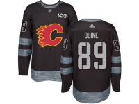 Men's Adidas NHL Calgary Flames #89 Alan Quine Authentic Jersey Black 1917-2017 100th Anniversary Adidas