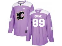 Men's Adidas NHL Calgary Flames #89 Alan Quine Authentic Jersey Purple Fights Cancer Practice Adidas