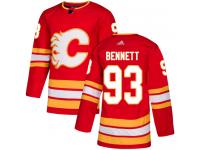 Men's Adidas NHL Calgary Flames #93 Sam Bennett Authentic Alternate Jersey Red Adidas