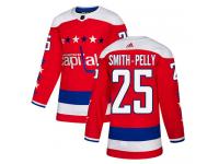 Men's Adidas NHL Washington Capitals #25 Devante Smith-Pelly Authentic Alternate Jersey Red Adidas