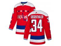 Men's Adidas NHL Washington Capitals #34 Jonas Siegenthaler Authentic Alternate Jersey Red Adidas