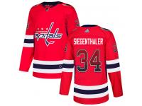Men's Adidas NHL Washington Capitals #34 Jonas Siegenthaler Authentic Jersey Red Drift Fashion Adidas