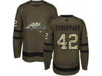 Men's Adidas NHL Washington Capitals #42 Martin Fehervary Authentic Jersey Green Salute to Service Adidas