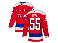 Men's Adidas NHL Washington Capitals #55 Aaron Ness Authentic Alternate Jersey Red Adidas