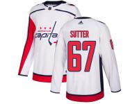 Men's Adidas NHL Washington Capitals #67 Riley Sutter Authentic Away Jersey White Adidas