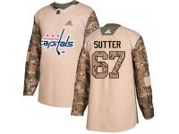Men's Adidas NHL Washington Capitals #67 Riley Sutter Authentic Jersey Camo Veterans Day Practice Adidas