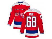 Men's Adidas NHL Washington Capitals #68 Jaromir Jagr Authentic Alternate Jersey Red Adidas