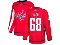 Men's Adidas NHL Washington Capitals #68 Jaromir Jagr Authentic Home Jersey Red Adidas