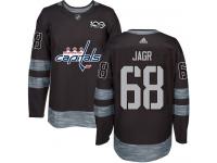 Men's Adidas NHL Washington Capitals #68 Jaromir Jagr Authentic Jersey Black 1917-2017 100th Anniversary Adidas