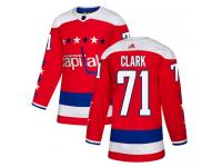 Men's Adidas NHL Washington Capitals #71 Kody Clark Authentic Alternate Jersey Red Adidas