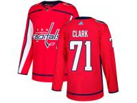 Men's Adidas NHL Washington Capitals #71 Kody Clark Authentic Home Jersey Red Adidas