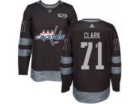 Men's Adidas NHL Washington Capitals #71 Kody Clark Authentic Jersey Black 1917-2017 100th Anniversary Adidas