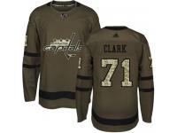 Men's Adidas NHL Washington Capitals #71 Kody Clark Authentic Jersey Green Salute to Service Adidas