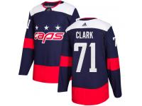Men's Adidas NHL Washington Capitals #71 Kody Clark Authentic Jersey Navy Blue 2018 Stadium Series Adidas