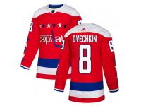 Men's Adidas NHL Washington Capitals #8 Alex Ovechkin Authentic Alternate Jersey Red Adidas
