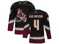 Men's Adidas Niklas Hjalmarsson Authentic Black Alternate NHL Jersey Arizona Coyotes #4