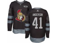 Men's Adidas Ottawa Senators #41 Craig Anderson Premier Black 1917-2017 100th Anniversary NHL Jersey