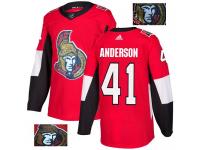 Men's Adidas Ottawa Senators #41 Craig Anderson Red Authentic Fashion Gold NHL Jersey