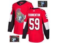 Men's Adidas Ottawa Senators #59 Alex Formenton Red Authentic Fashion Gold NHL Jersey