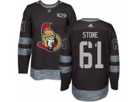 Men's Adidas Ottawa Senators #61 Mark Stone Premier Black 1917-2017 100th Anniversary NHL Jersey