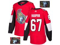 Men's Adidas Ottawa Senators #67 Ben Harpur Red Authentic Fashion Gold NHL Jersey