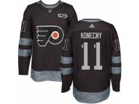 Men's Adidas Philadelphia Flyers #11 Travis Konecny Premier Black 1917-2017 100th Anniversary NHL Jersey