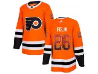 Men's Adidas Philadelphia Flyers #26 Christian Folin Orange Authentic Drift Fashion NHL Jersey