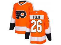 Men's Adidas Philadelphia Flyers #26 Christian Folin Orange Home Authentic NHL Jersey