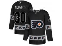 Men's Adidas Philadelphia Flyers #30 Michal Neuvirth Black Authentic Team Logo Fashion NHL Jersey