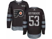 Men's Adidas Philadelphia Flyers #53 Shayne Gostisbehere Premier Black 1917-2017 100th Anniversary NHL Jersey