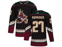 Men's Adidas Teppo Numminen Authentic Black Alternate NHL Jersey Arizona Coyotes #27