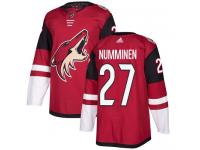 Men's Adidas Teppo Numminen Authentic Burgundy Red Home NHL Jersey Arizona Coyotes #27
