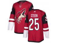 Men's Adidas Thomas Steen Authentic Burgundy Red Home NHL Jersey Arizona Coyotes #25