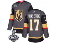 Men's Adidas Vegas Golden Knights #17 Vegas Strong Gray Home Authentic 2018 Stanley Cup Final NHL Jersey