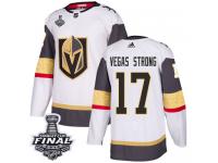 Men's Adidas Vegas Golden Knights #17 Vegas Strong White Away Authentic 2018 Stanley Cup Final NHL Jersey