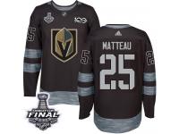 Men's Adidas Vegas Golden Knights #25 Stefan Matteau Black Authentic 2018 Stanley Cup Final 1917-2017 100th Anniversary NHL Jersey