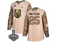 Men's Adidas Vegas Golden Knights #25 Stefan Matteau Camo Authentic Veterans Day Practice 2018 Stanley Cup Final NHL Jersey