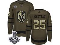 Men's Adidas Vegas Golden Knights #25 Stefan Matteau Green Authentic Salute to Service 2018 Stanley Cup Final NHL Jersey