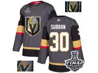 Men's Adidas Vegas Golden Knights #30 Malcolm Subban Gray Authentic Fashion Gold 2018 Stanley Cup Final NHL Jersey