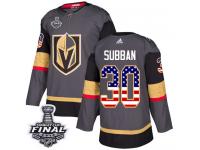 Men's Adidas Vegas Golden Knights #30 Malcolm Subban Gray Authentic USA Flag Fashion 2018 Stanley Cup Final NHL Jersey