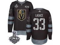 Men's Adidas Vegas Golden Knights #33 Maxime Lagace Black Authentic 2018 Stanley Cup Final 1917-2017 100th Anniversary NHL Jersey