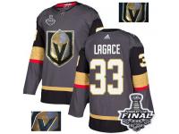 Men's Adidas Vegas Golden Knights #33 Maxime Lagace Gray Authentic Fashion Gold 2018 Stanley Cup Final NHL Jersey