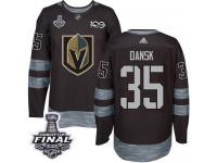 Men's Adidas Vegas Golden Knights #35 Oscar Dansk Black Authentic 2018 Stanley Cup Final 1917-2017 100th Anniversary NHL Jersey