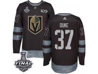 Men's Adidas Vegas Golden Knights #37 Reid Duke Black Authentic 2018 Stanley Cup Final 1917-2017 100th Anniversary NHL Jersey