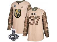 Men's Adidas Vegas Golden Knights #37 Reid Duke Camo Authentic Veterans Day Practice 2018 Stanley Cup Final NHL Jersey