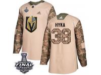 Men's Adidas Vegas Golden Knights #38 Tomas Hyka Camo Authentic Veterans Day Practice 2018 Stanley Cup Final NHL Jersey